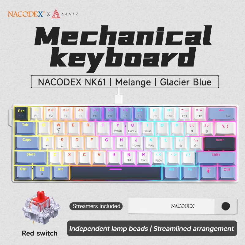 AJAZZ NK61 Wired Mechanical Ga - огляд і ціна Keyboard Gaming Blue Switch