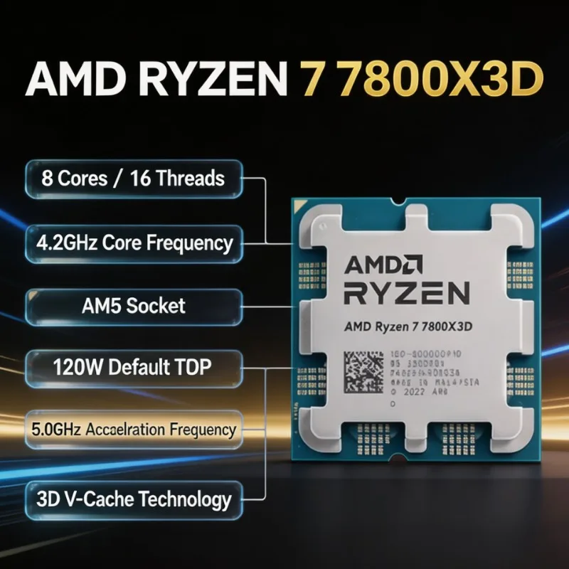 AMD Ryzen 7 7800X3D 8 Core 16  - огляд і ціна Amd Cpu Ryzen 7