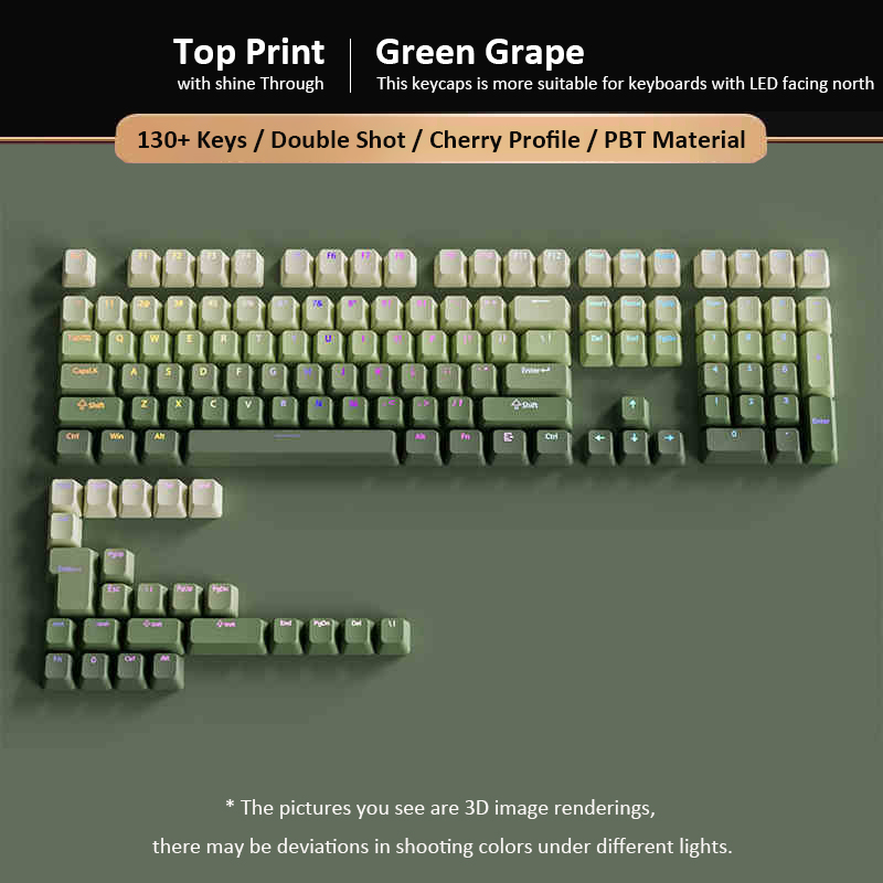 Green Grape Double Shot PBT Ke - огляд і ціна Gaming Keyboard No Rgb